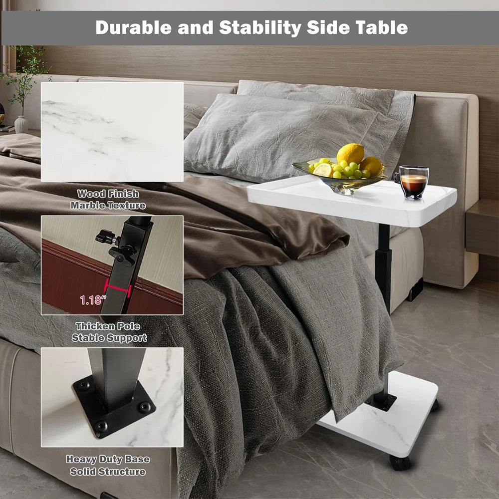 Adjustable Overbed Laptop Desk – Rolling Sofa Side Tray Table