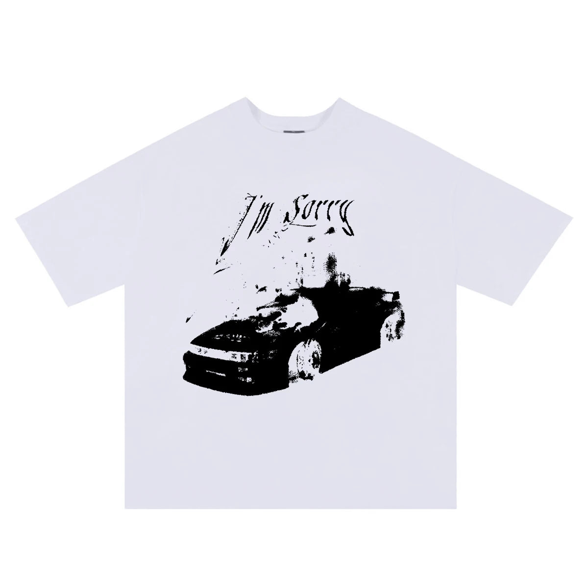 Vintage Gothic Oversized Men T-shirt Harajuku Hip Hop Tops Aesthetic Car Graphic Print Y2k Clothes Streetwear Fashion Korean Tee-World Bazaar Life