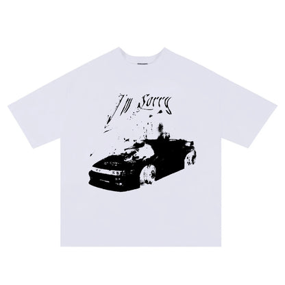 Vintage Gothic Oversized Men T-shirt Harajuku Hip Hop Tops Aesthetic Car Graphic Print Y2k Clothes Streetwear Fashion Korean Tee-World Bazaar Life