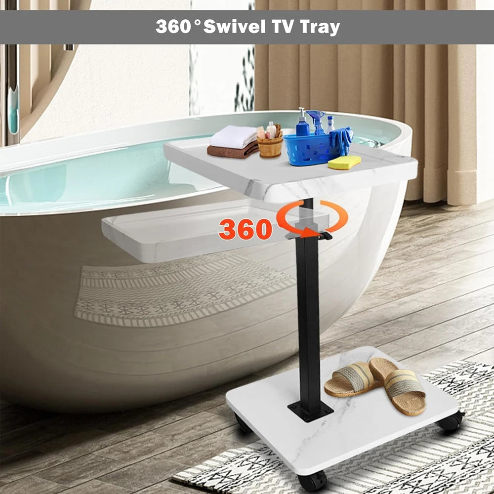 Adjustable Overbed Laptop Desk – Rolling Sofa Side Tray Table