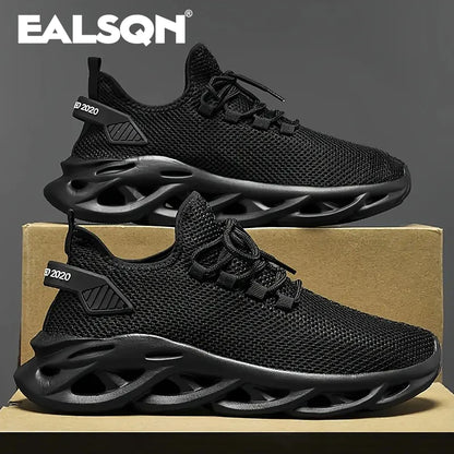 Men Sports Running Black Jogging Shoes Casual Sneakers Brown Outdoor Breathable Mesh Women Light Shock-absorption Black Tennis - World Bazaar Life