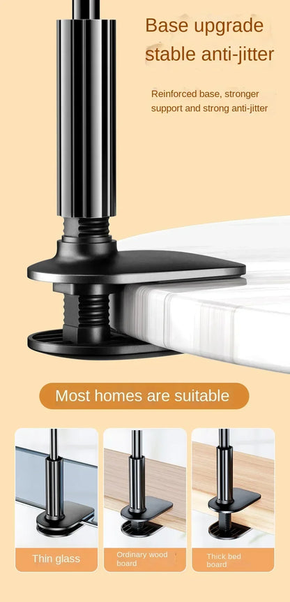 Tablet Stand for Desk Clip Rotating Lazy Flexible Gooseneck Clamp Universal Long Arm Mount for Ipad Bed Desk Mobile Phone Holder - World Bazaar Life