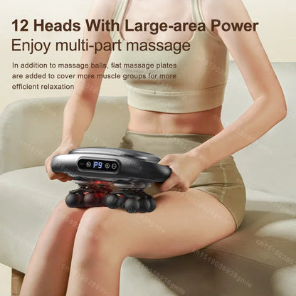 Fascia Gun 12/8 Heads Electric Massage Gun Muscle Relaxation High Frequency Back Massage Deep Tissue Muscle Fascia Massage Gun