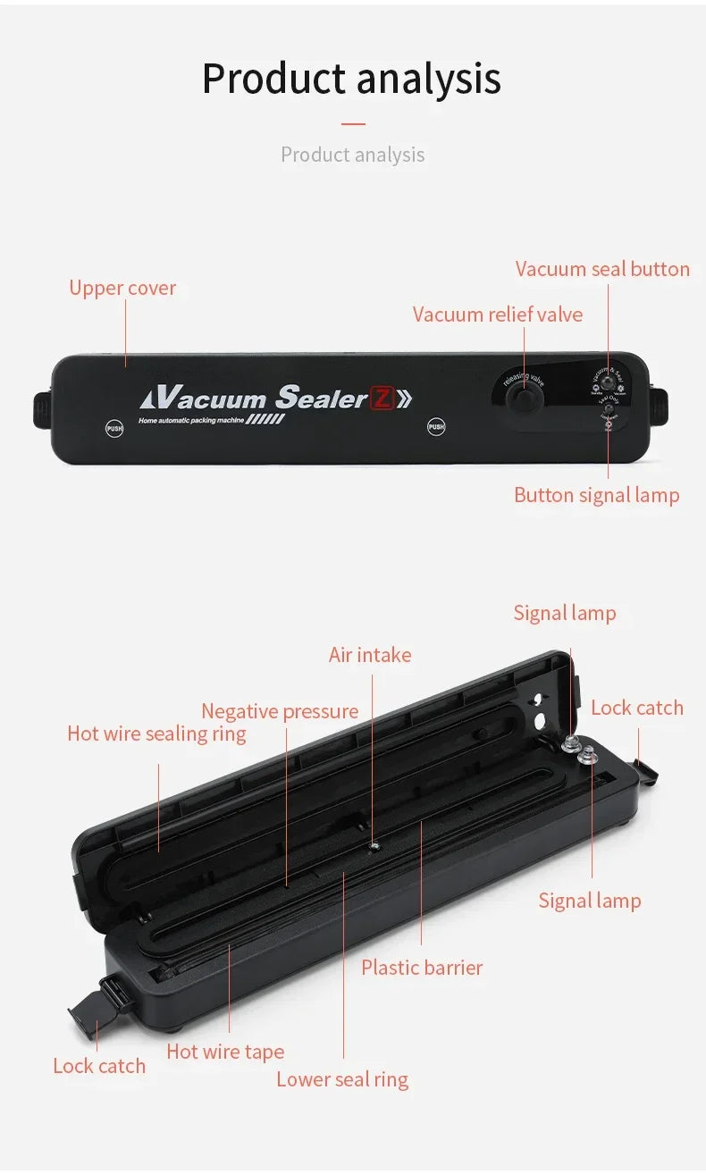 Xiaomi Electric Vacuum Sealer Food Sealer Machine Foods Fresh Storage Vacuum Sealer Machine Plastic Bags Sealer For Storage Food - World Bazaar Life