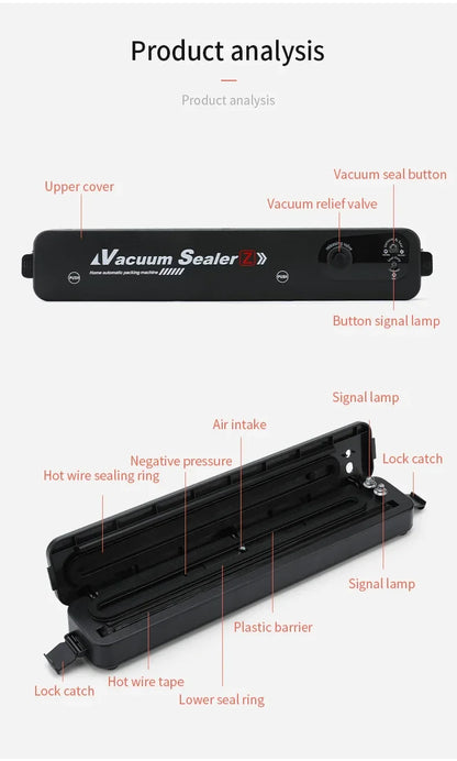 Xiaomi Electric Vacuum Sealer Food Sealer Machine Foods Fresh Storage Vacuum Sealer Machine Plastic Bags Sealer For Storage Food - World Bazaar Life