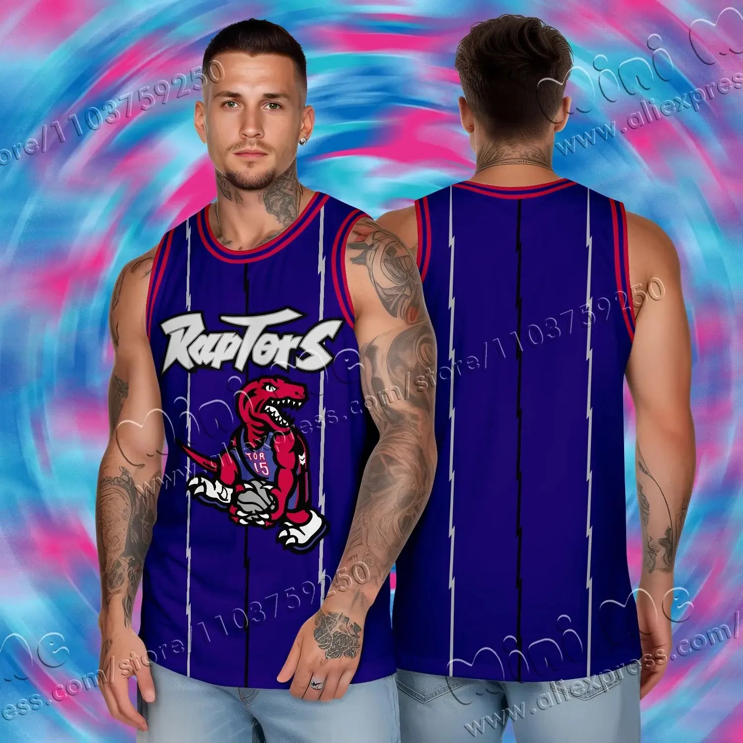 25 Year Raptors 15 Carter Special Retired Retro Shirt Boys and Girls Basketball Set Performance Set Training Set Tank Top Set - World Bazaar Life