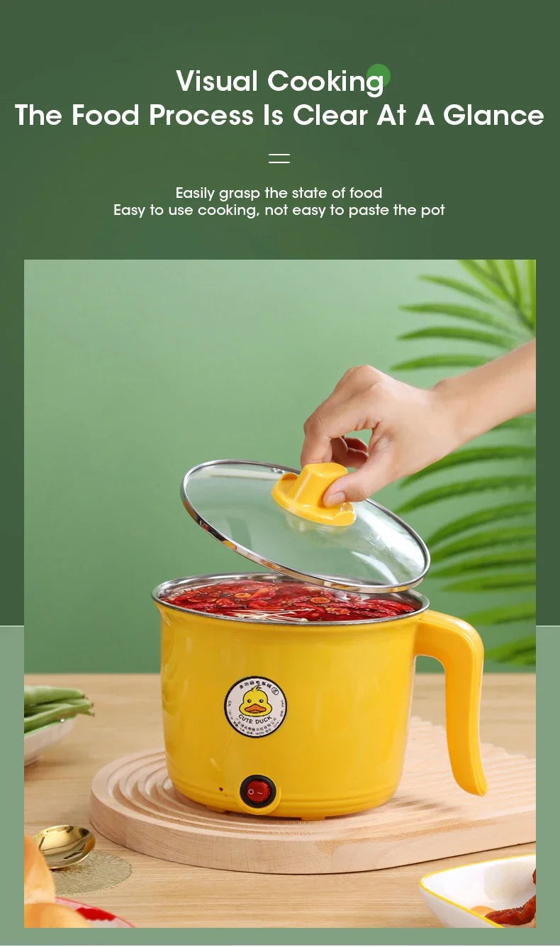 1.8L 220V mini multifunctional student dormitory electric hot pot electric cooking noodles home small pot Stainless steel liner-World Bazaar Life