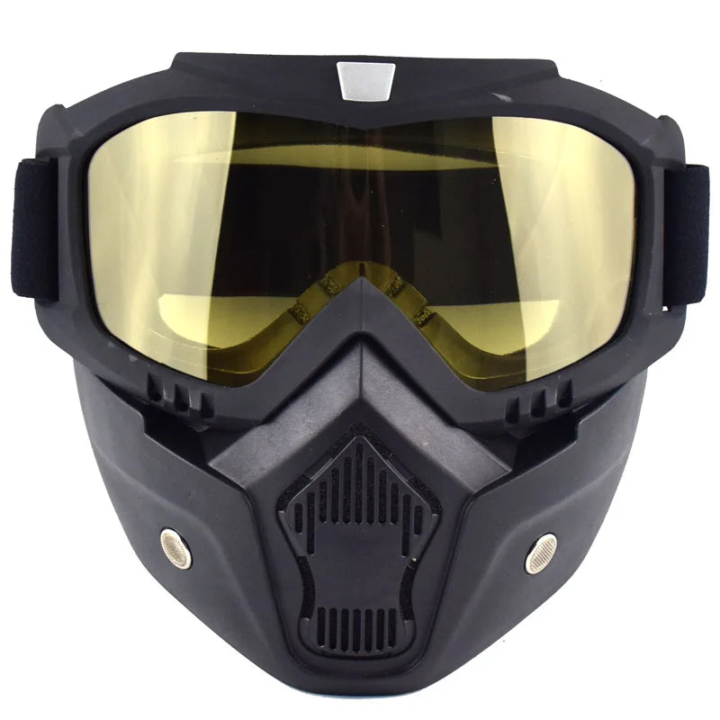 Motorcycle Face Mask Skull Open Face Helmet Mask Anti-UV Dust Helmets Goggles Vintage Mask Men Balaclava Winter Ski Face Shield