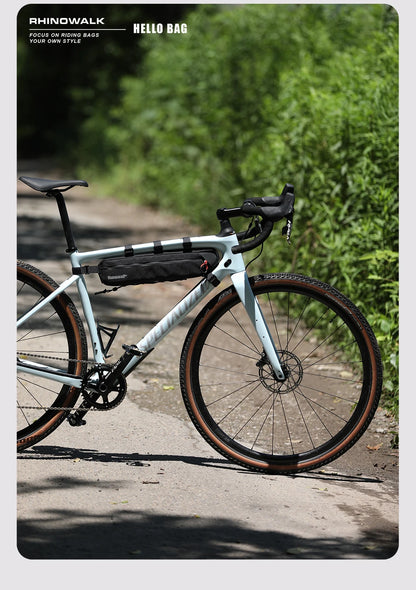Rhinowalk Bike Frame Bag 2.1L-2.7L Splash-Proof Bicycle Under Tube Bag Triangle Bag Double Sided SBS Zipper Bottom binding syste
