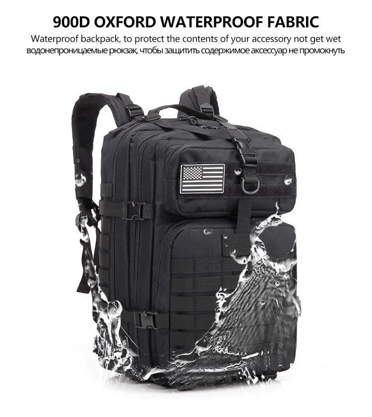 QT&QY 50L Man Tactical Backpacks Survival Traveling Bags Hking Outdoor 3P Assault Pack EDC Molle Pack For Trekking Hunting Bag - World Bazaar Life