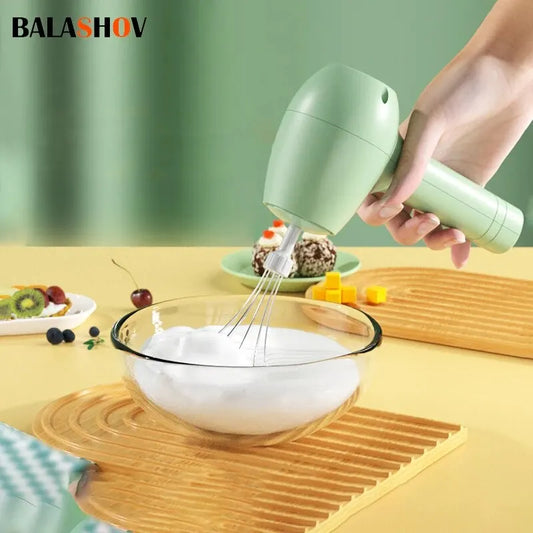 USB Electric Milk Frother Garlic Chopper Masher Whisk Egg Beater Kitchen Handheld Automatic Frother Foamer Portable Mixer-World Bazaar Life