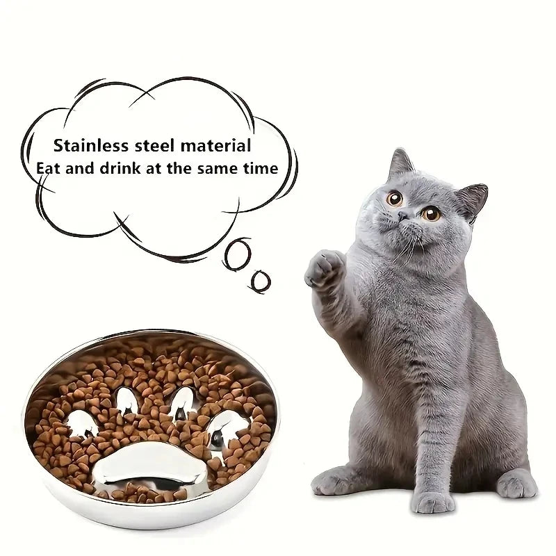 Premium Stainless Steel Pet Bowl Cervical Spine Protection for Dogs & Cats Pet Choke and Choke Prevention Slow Food Bowl-World Bazaar Life