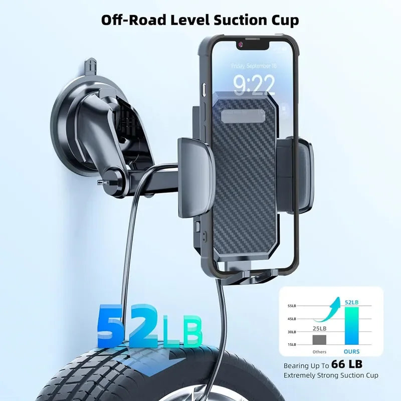 Car Phone Holder 360° Windshield Mobile Cell Support Smartphone Universal Mount Stand For iPhone 12 11 7 8 Samsung Huawei - World Bazaar Life