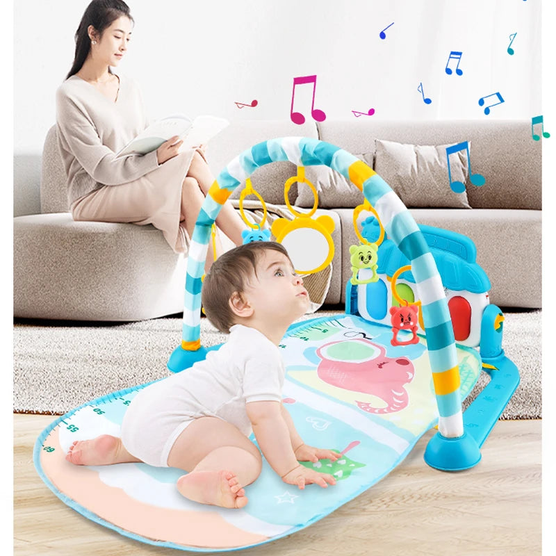 Musical Baby Activity Gym Rack Play Mat Kid Rug Puzzle Mat Carpet Piano Keyboard Infant Playmat Crawling Game Pad Baby Toy Gift - World Bazaar Life