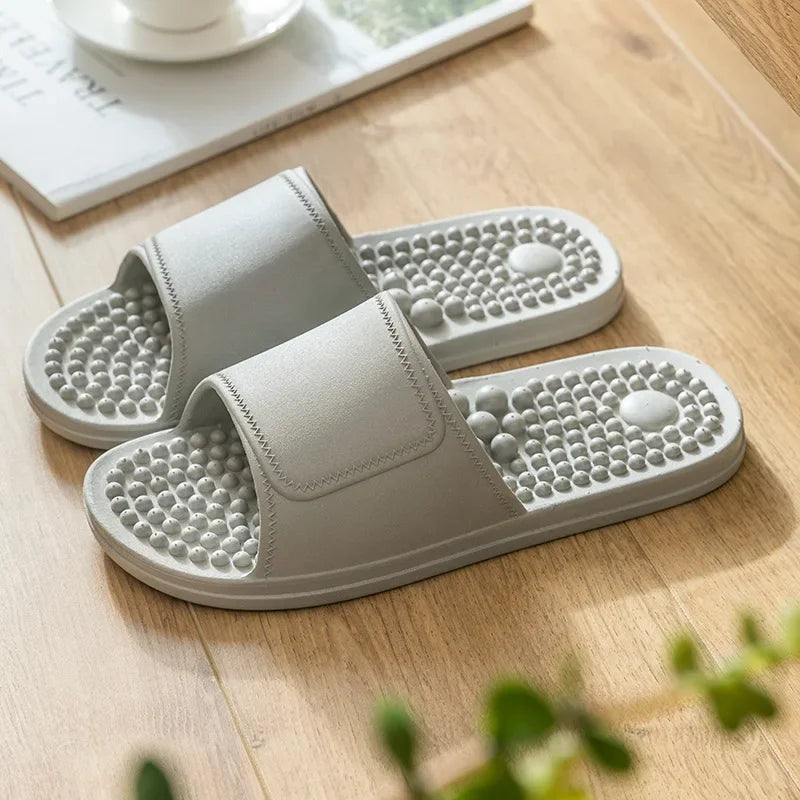 New Women Foot Massage Slippers Men Slipper Indoor Bathroom Non-slip Soft Slides Couples House Relief Feet Health Care Shoes