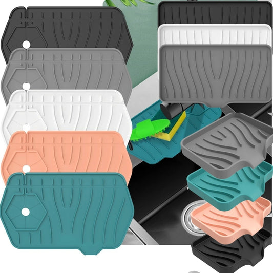Silicone Drain Pad Countertop Protector Faucet Splash Guard Tray - World Bazaar Life