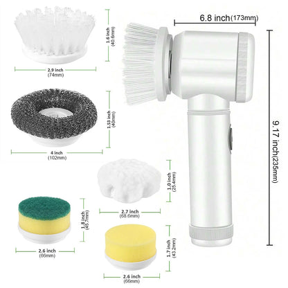 New Wireless Electric Cleaning Brush 5 in 1 Housework Kitchen Dishwashing Brush Bathtub Tile Professional Cleaning Brush