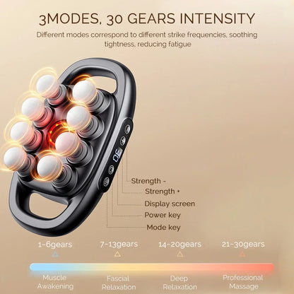 High-Power 16 Head Percussion Massage Gun - 48kg Deep Tissue Relief for Athletes & Fitness Enthusiasts Body Massager