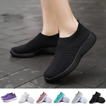 Kadın Vulkanize Ayakkabılar Yüksek Kaliteli Kadın Spor Ayakkabıları Slip On Flats Ayakkabılar Kadın Loafer'lar Büyük Beden 43 Yürüyüş Düz