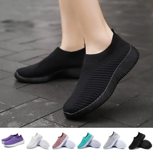 Kadın Vulkanize Ayakkabılar Yüksek Kaliteli Kadın Spor Ayakkabıları Slip On Flats Ayakkabılar Kadın Loafer'lar Büyük Beden 43 Yürüyüş Düz