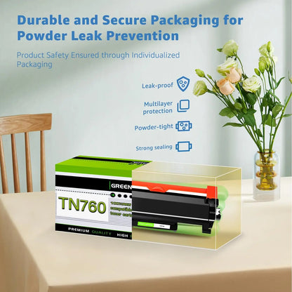 Greencycle TN760 TN730 Toner Cartridge Compatible for Brother TN-760 TN-730 with CHIP Use with DCP-L2550DW HL-L2350DW  Printer - World Bazaar Life