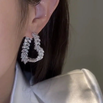 Luxury Zircon Heart Earrings for Women – Wedding & Party Jewelry - World Bazaar Life