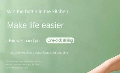 4 in 1 Handheld Electric Vegetable Cutter Set for Garlic Pepper Chili Onion Celery Ginger Meat with Brush Kitchen Tools