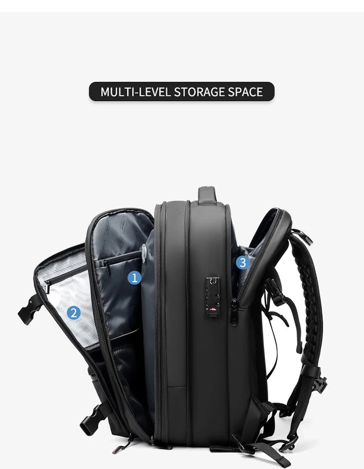 Travel Men 17 inch Laptop Backpack vacuum compression Backpack Business Large Capacity school Backpack expand outdoor backpack - World Bazaar Life