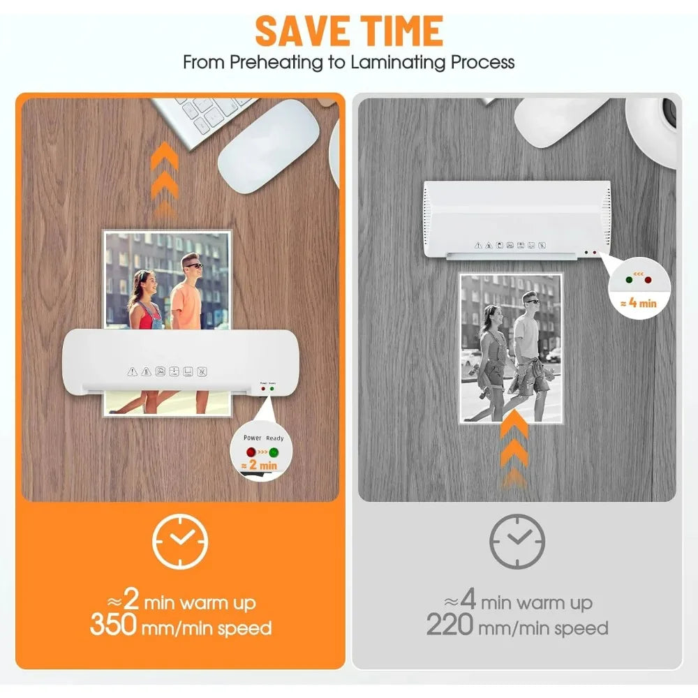 Laminator 6 in 1 13 inch A4 Thermal Laminating Machine, Give 15 Pcs Pouches and Paper Trimmer - World Bazaar Life