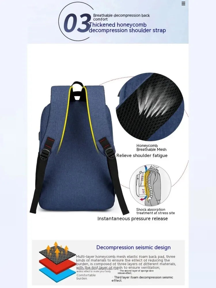 Mens BackPack Large Capacity Simple Fashion Travel Female Student Computer Bag - World Bazaar Life