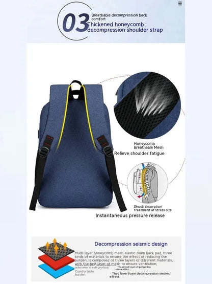 Mens BackPack Large Capacity Simple Fashion Travel Female Student Computer Bag - World Bazaar Life