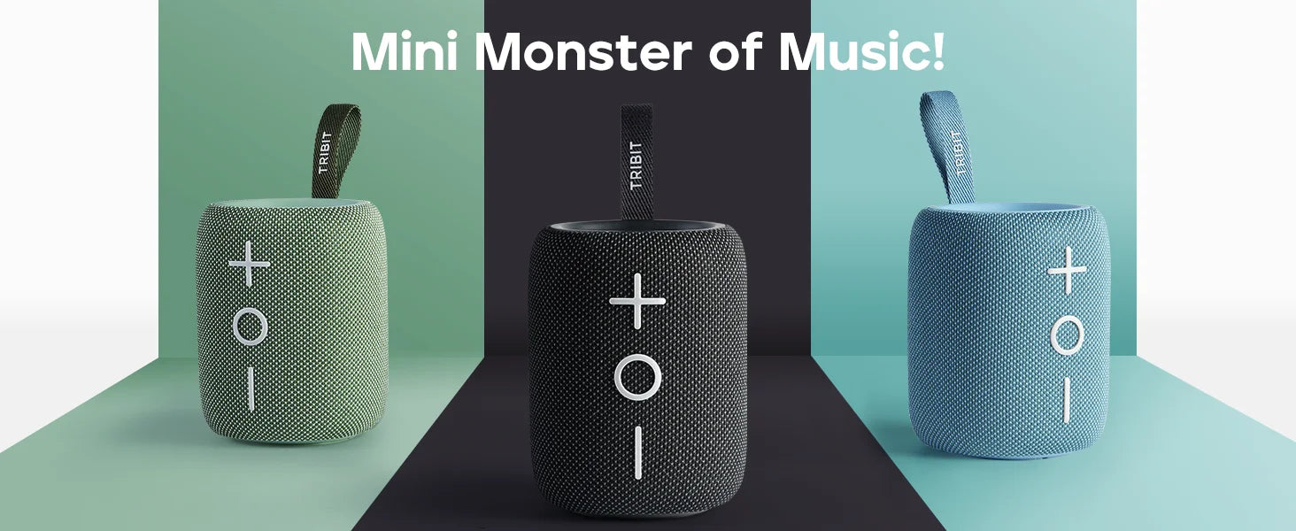 TRIBIT StormBox Mini Bluetooth Speaker, 12W 360° Sound With XBass, LEDs, 12 Hours playtimes, IPX7 Waterproof, For Hiking/Outdoor-World Bazaar Life