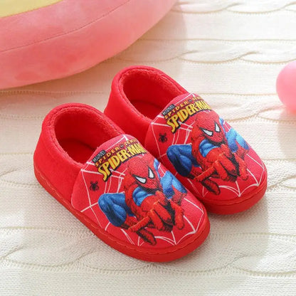 Cartoon Printed Spider-man Cotton Slippers For Children's Shoes Fashion New Style Warmth Autumn Winter Indoor Kids Boys Slipper-World Bazaar Life
