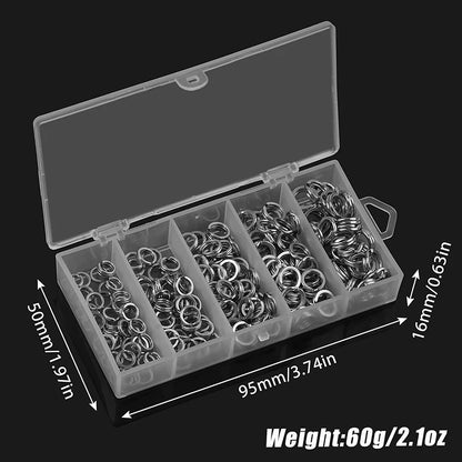 Fishing Pro Spaltringe aus Edelstahl – Hochfester Angelschlaufenverbinder (200/250 Stück) – Bestbewertet und benutzerfreundlich