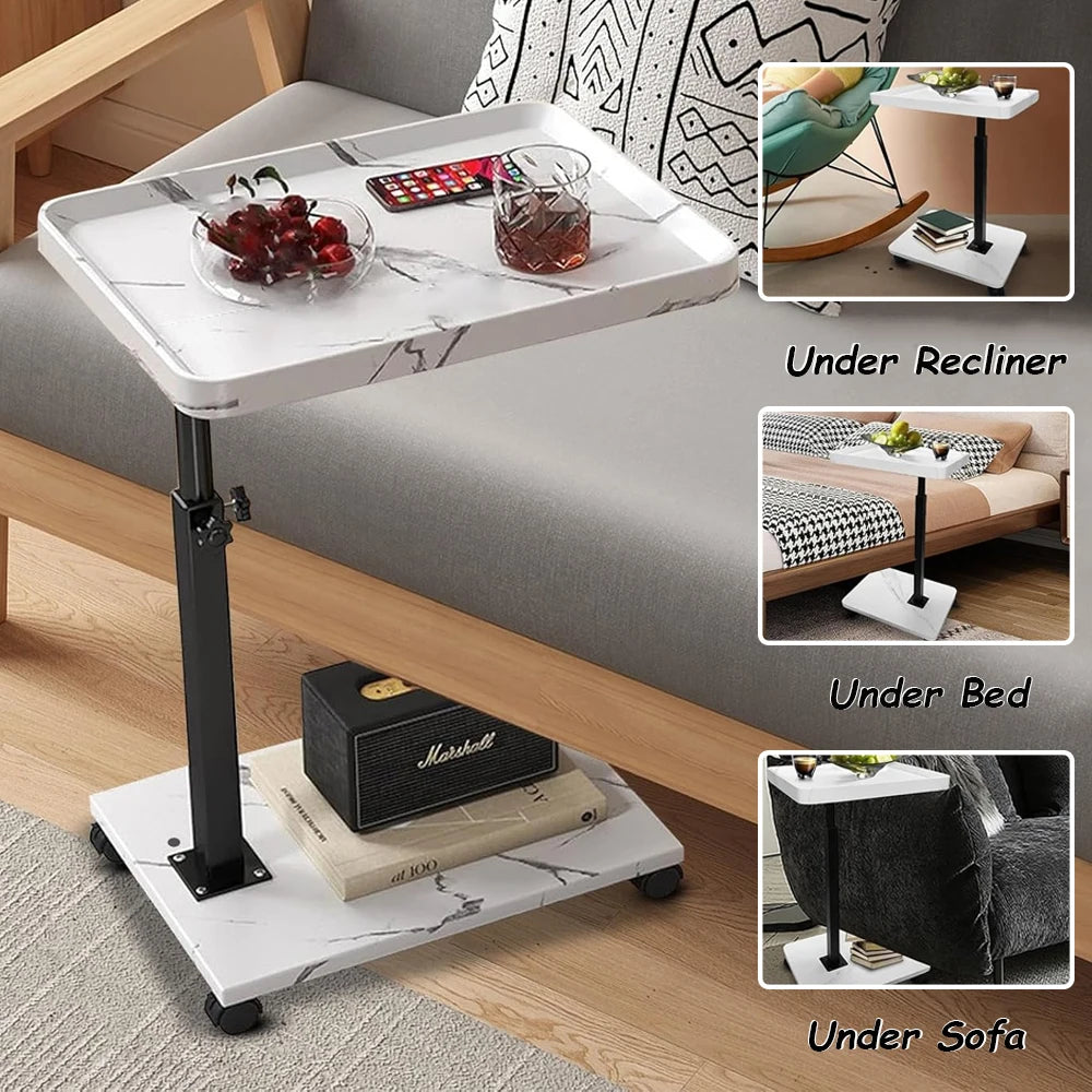 Adjustable Overbed Laptop Desk – Rolling Sofa Side Tray Table