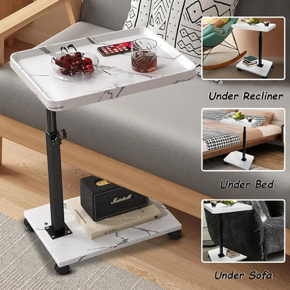 Adjustable Overbed Laptop Desk – Rolling Sofa Side Tray Table
