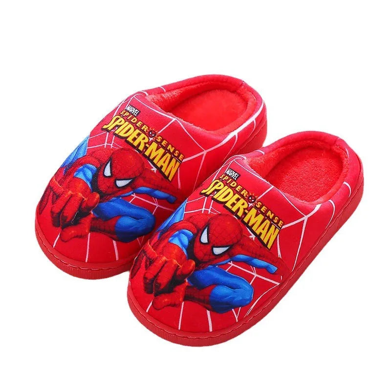 Cartoon Printed Spider-man Cotton Slippers For Children's Shoes Fashion New Style Warmth Autumn Winter Indoor Kids Boys Slipper-World Bazaar Life