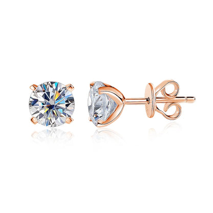 KNOBSPIN Moissanite Earring 0.2-2ct D VVS1 GRA Certified Lab Diamond 4 Claw s925 Sterling Silver Stud Earrings for Women Man-World Bazaar Life