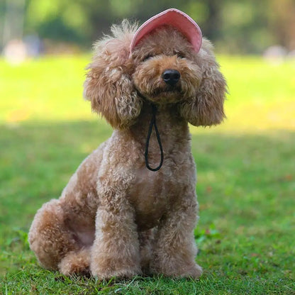 Pet Baseball Hat Outdoor Cat Dog Adjustable Visor Hat Summer Pet Travel Sports Sun Cap With Ear Holes-World Bazaar Life