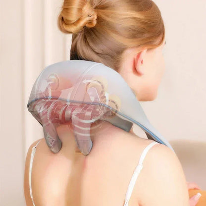 3D Kneading Neck Massager with Heat - Multi-Function Therapy for Shoulder, Back & Cervical Muscle Relaxation