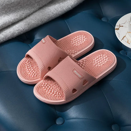 New Women Foot Massage Slippers Men Slipper Indoor Bathroom Non-slip Soft Slides Couples House Relief Feet Health Care Shoes