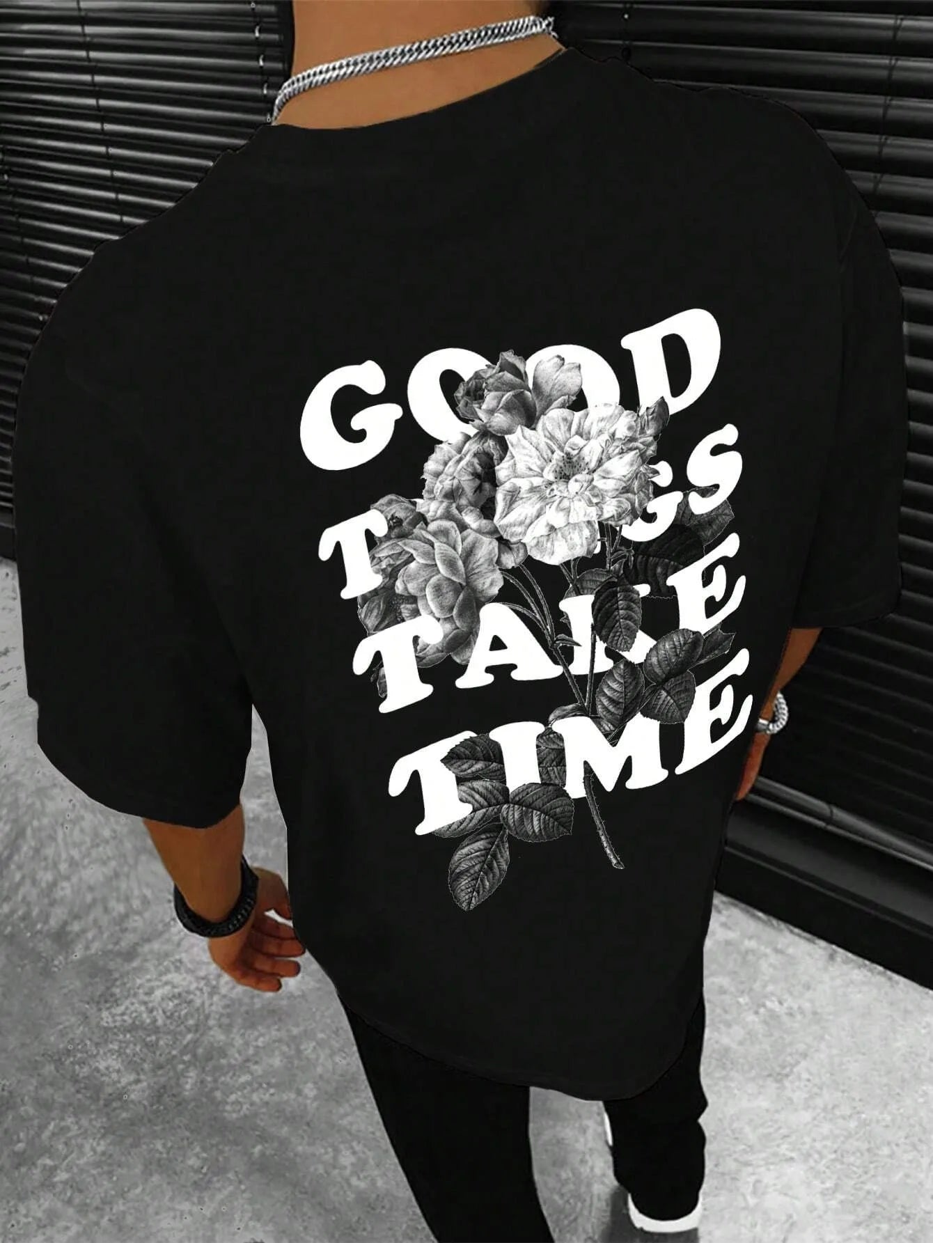 Good Things Take Time Men Women Unisex Cotton T-shirt Luxury Brand Rap Big Size Top Short Sleeve Streetwear Classic Back Tee 4XL - World Bazaar Life