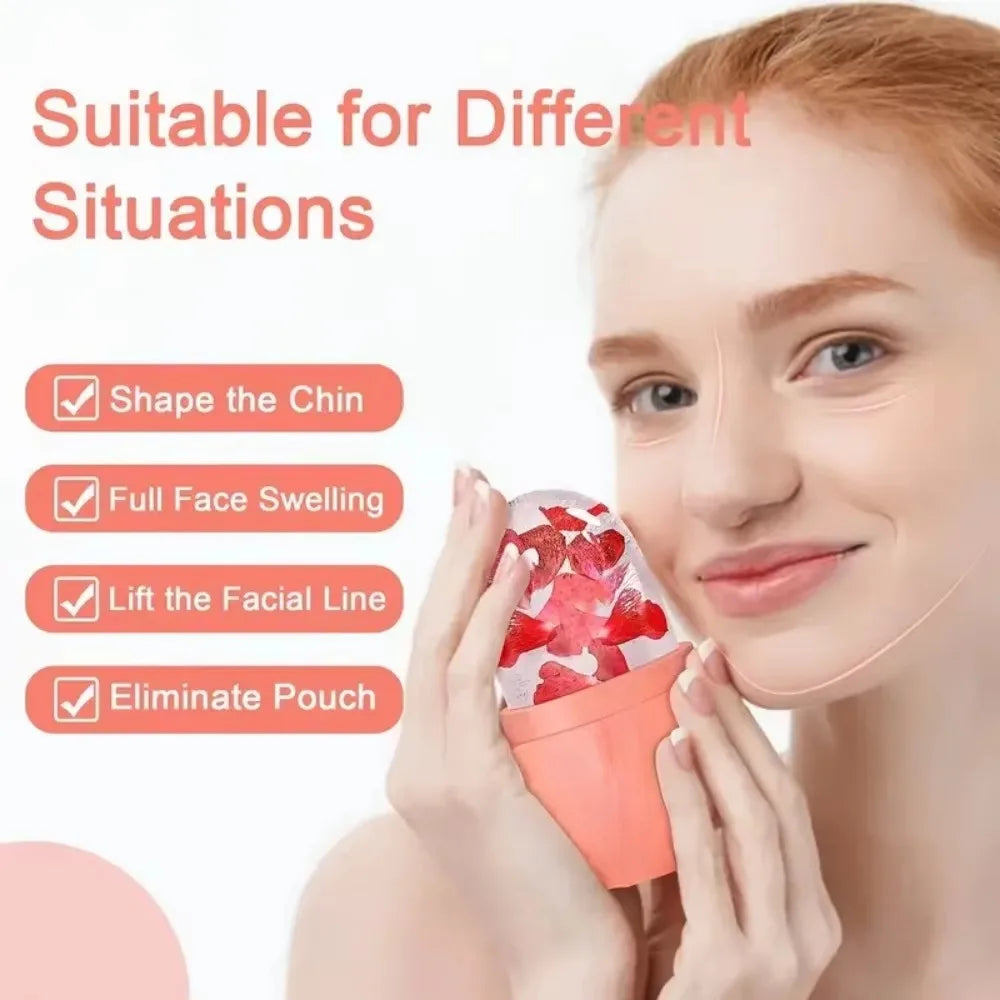 Ice Facial Roller Face Lifting Contouring Tools Silicone Ice Cube Trays Ice Globe Balls Eye Face Massager Beauty Skin Care Tools-World Bazaar Life