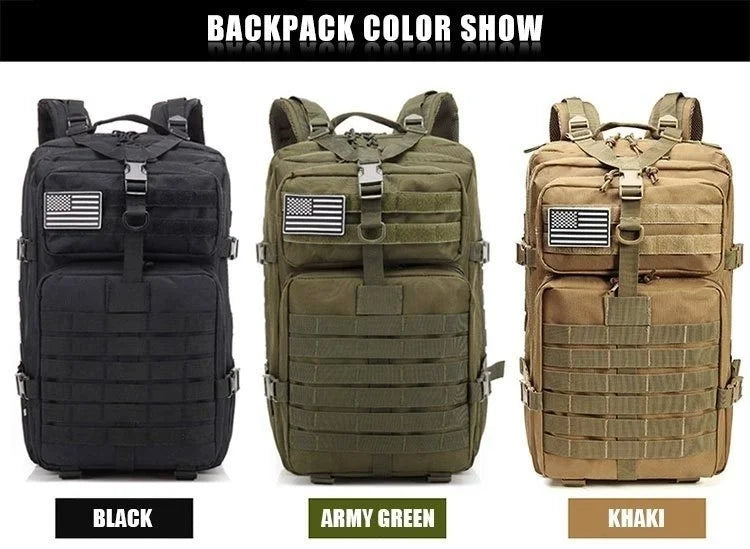 QT&QY 50L Man Tactical Backpacks Survival Traveling Bags Hking Outdoor 3P Assault Pack EDC Molle Pack For Trekking Hunting Bag - World Bazaar Life