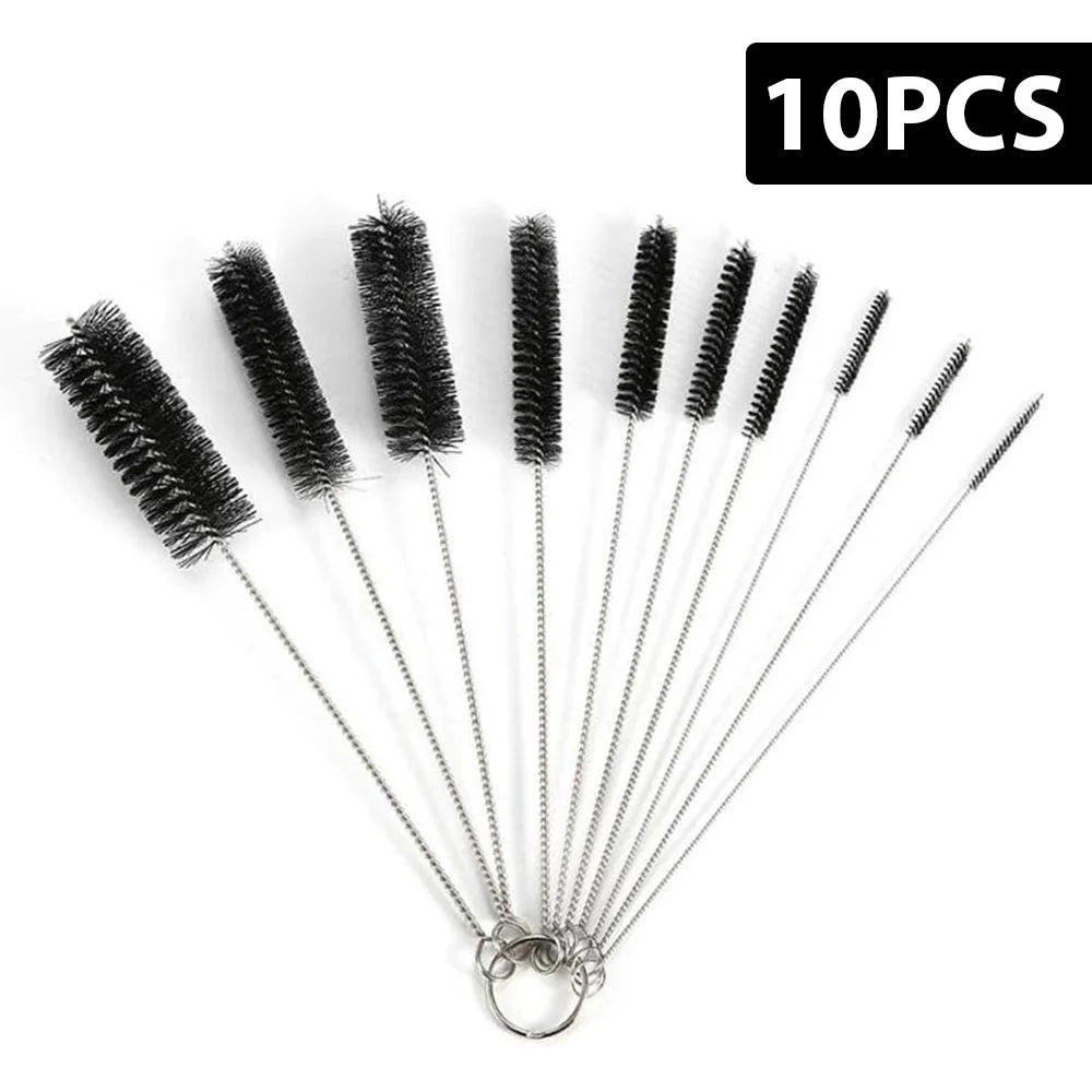 10PCS Multifunctional Nylon Cleaning Brush Set for Straw, Tube & Keyboard - World Bazaar Life
