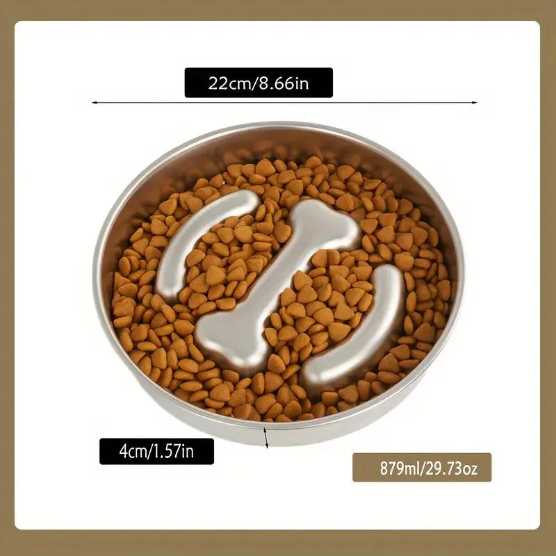 Premium Stainless Steel Pet Bowl Cervical Spine Protection for Dogs & Cats Pet Choke and Choke Prevention Slow Food Bowl-World Bazaar Life