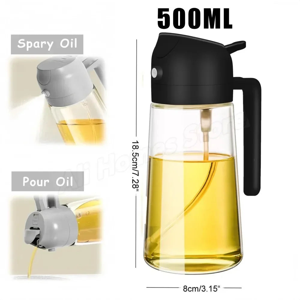 2in1 Olivenölspender &amp; Sprühflasche 500ml zum Kochen &amp; Grillen