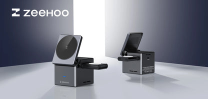 ZeeHoo 3-in-1 Charging Station for iPhone, MagSafe Wireless Stand - World Bazaar Life