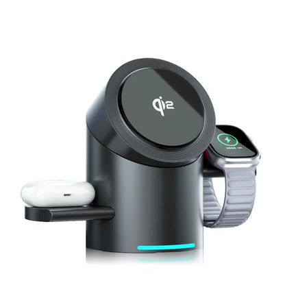 Qi2 3 in 1 15W Wireless Charger Touch Magnetic Roating Fast Charging Base for Iphone 14 16 15 Pro Max Desk Accessories Gifts