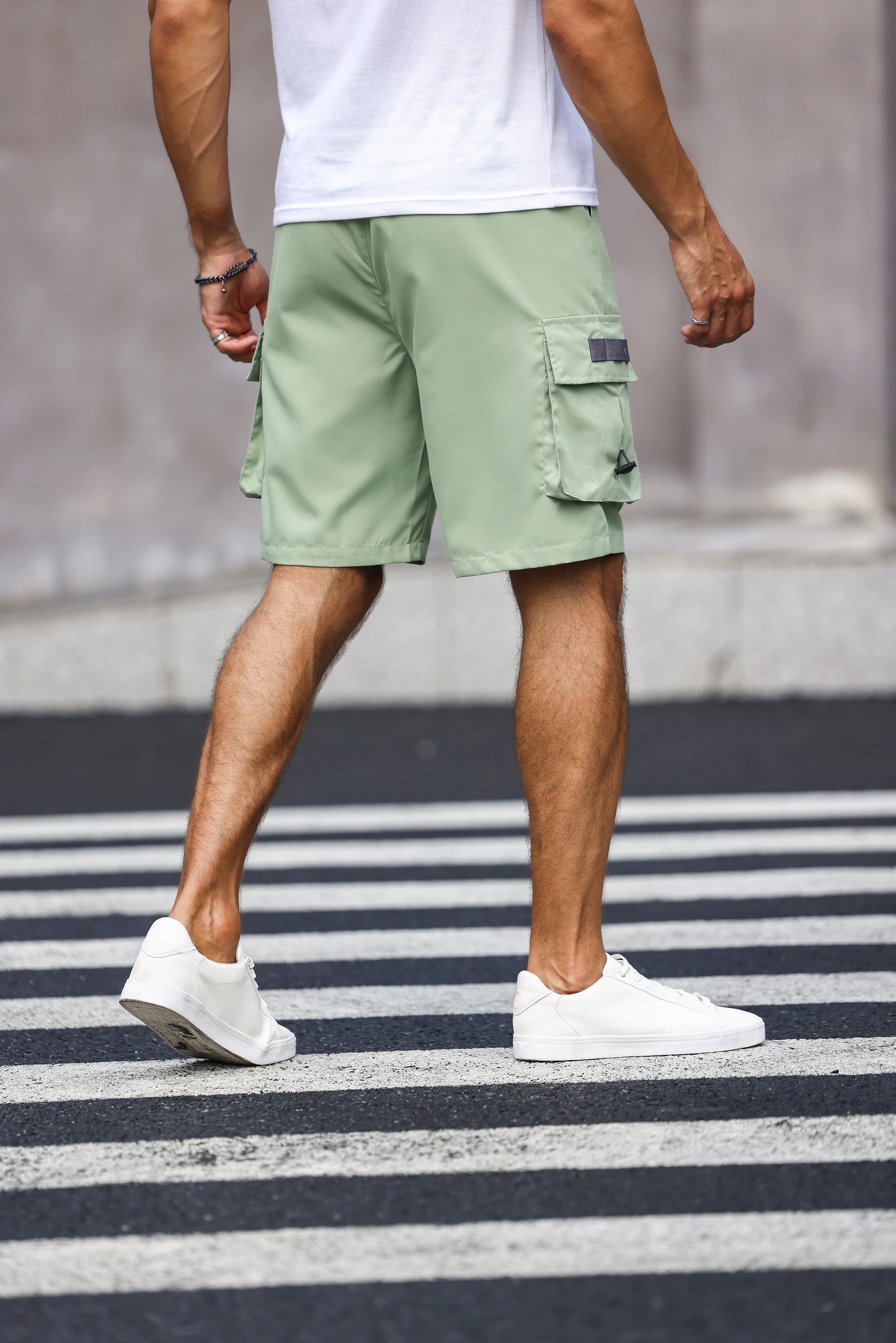 Men's Multicolor Drawstring Cargo Shorts Solid Color Pants with Pockets Casual Summer Shorts
